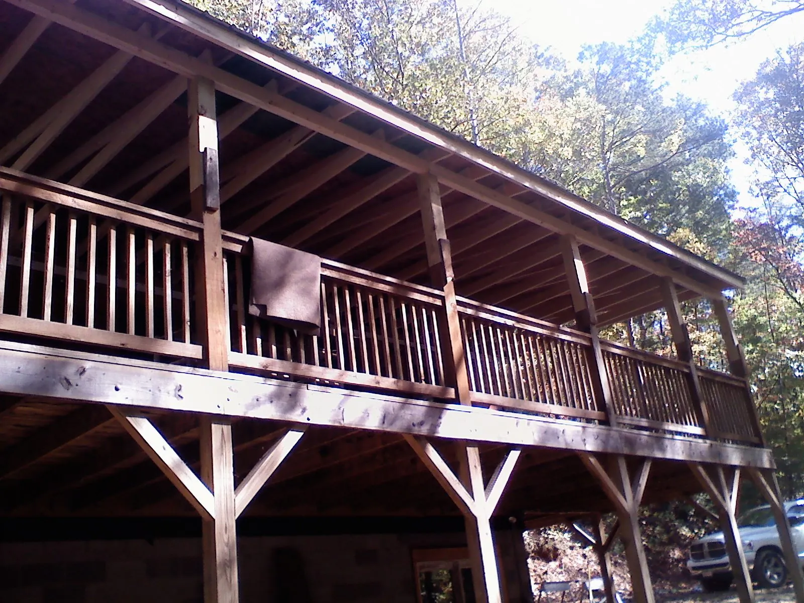 Timber framing under a new elevated porch and deck — Roof Leak Repair in Sturgis by Roofing Brothers
